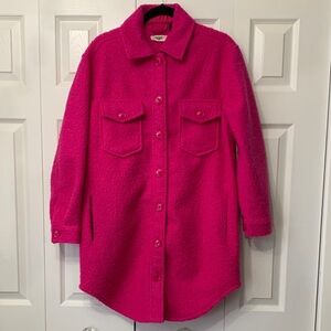 Vibrant Pink Boucle Jacket Teddy Jacket Size XS